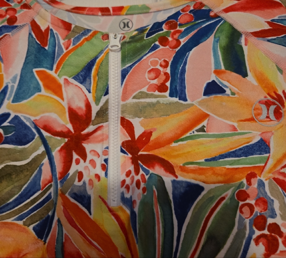 Floral Long Sleeve Women's Activewear Top - Picture 2 of 3